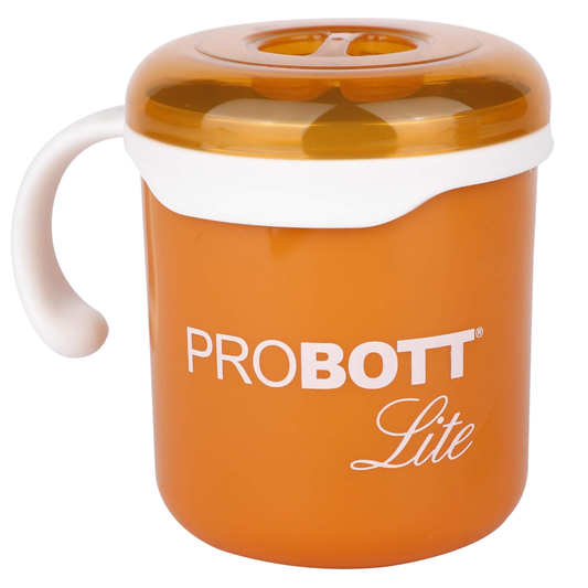 PROBOTT LITE Cuppa Stainless Steel Mug/Cup with Lid 280ml, Stylish Cup Ideal for Hot & Cold Coffee, Tea | Desk Mug – Orange