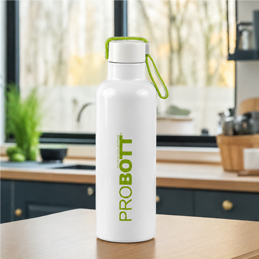 Probott Bang 600ml Thermoses Vacuum Insulated Flask Sports Bottle, Stainless Steel Water Bottles, White