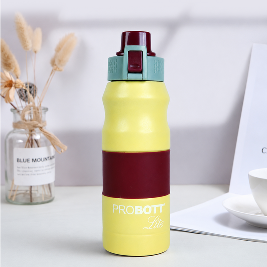 PROBOTT LITE Bliss 700ml Single Walled Stainless Steel Water Bottle, Yellow