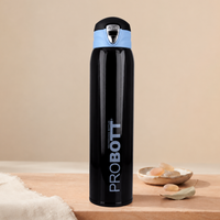 Probott Swift 950ml Thermoses Vacuum Insulated Flask Bottle, Stainless Steel Water Bottles, Dark Brown | Wide Mouth | Flip Top Cap | Hot and Cold | Leak Proof