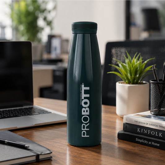 Probott Aquatic 500ml Vacuum Insulated Flask Bottle, Stainless Steel Hot and Cold Water Bottles, Dark Green