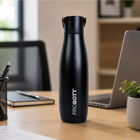Probott Trendy 700ml Stainless Steel Water Bottles, Vacuum Insulated Flask Bottles, Black | Hot and Cold | Easy to Carry | Leak Proof