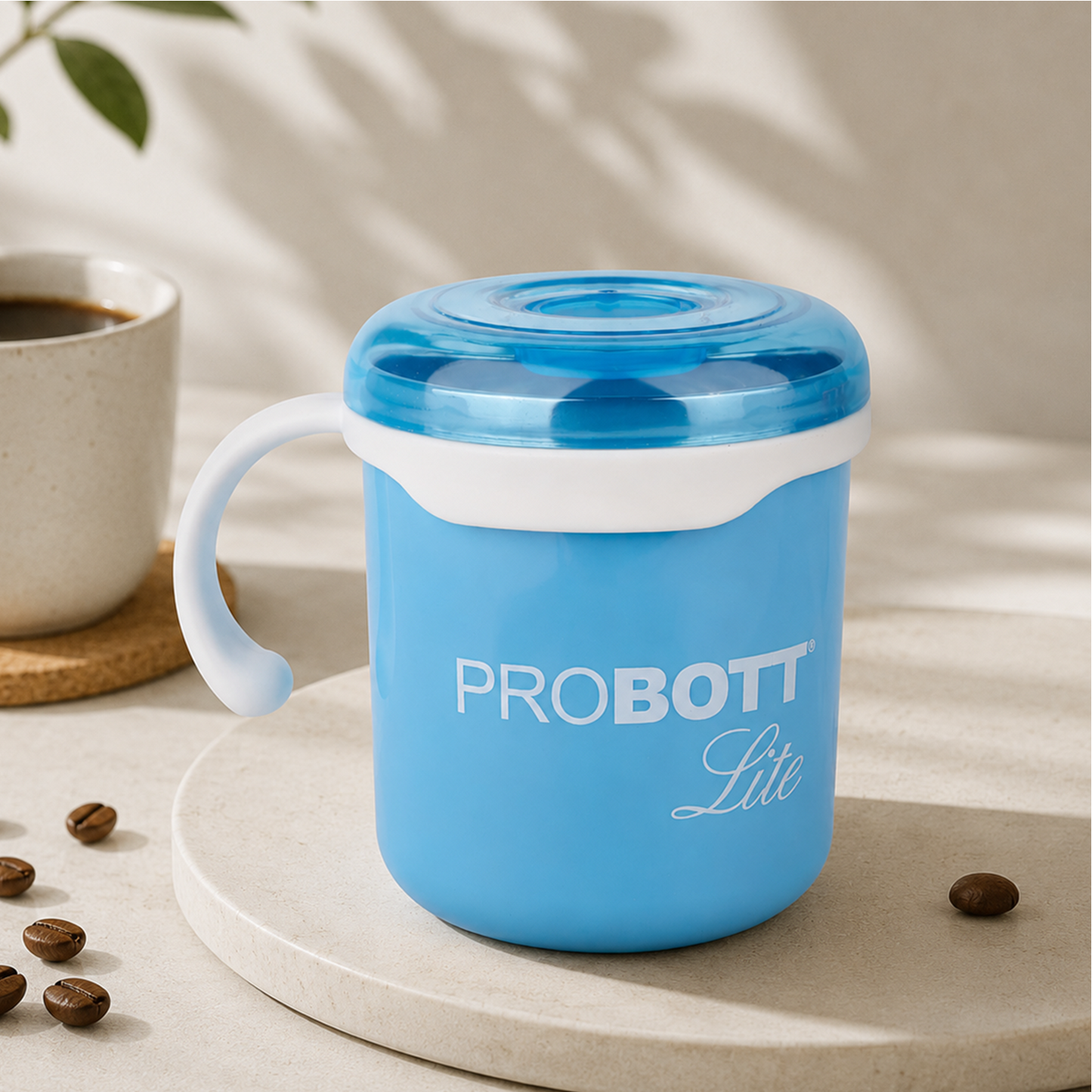 PROBOTT LITE Cuppa Stainless Steel Mug/Cup with Lid 280ml, Stylish Cup Ideal for Hot & Cold Coffee, Tea | Desk Mug – Blue