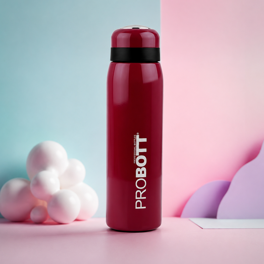 Probott Drops Water Bottle, Stainless Steel Water Bottles, Vacuum Insulated Flask Bottles, 500 ml, Red