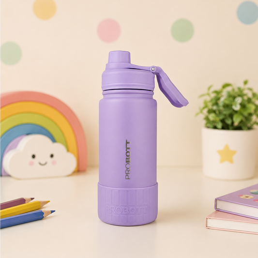 Probott Class 360ml Thermoses Vacuum Insulated Flask Bottle for 3-5 Yrs Kids, Stainless Steel Water Bottles, Purple