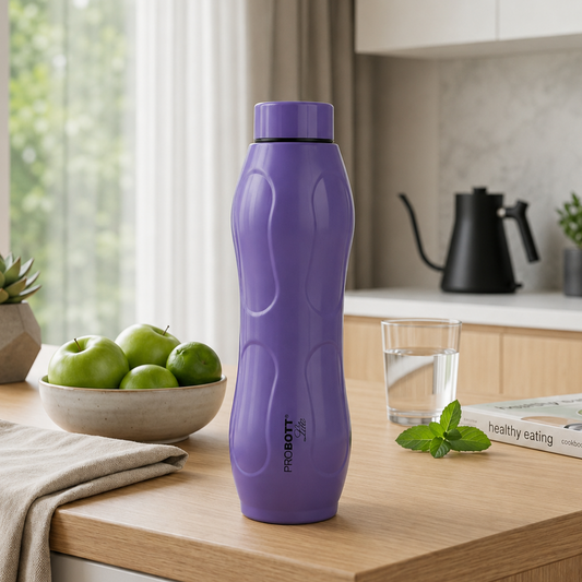 PROBOTT LITE Ocean 600ml Single Wall Stainless Steel Water Bottle Without Vacuum Tech, Purple