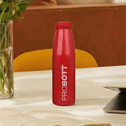Probott Aquatic 500ml Vacuum Insulated Flask Bottle, Stainless Steel Hot and Cold Water Bottles, Red