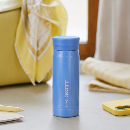 Probott Wow 240ml Stainless Steel Vacuum Insulated Flask for Kids | Perfect Water Bottle for Baby, Blue | Easy to Open & Carry