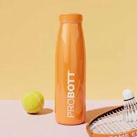 Probott Aquatic 500ml Vacuum Insulated Flask Bottle, Stainless Steel Hot and Cold Water Bottles, Orange