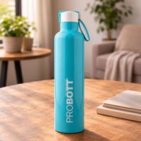 Probott Bang 600ml Thermoses Vacuum Insulated Flask Sports Bottle, Stainless Steel Water Bottles, Light Blue