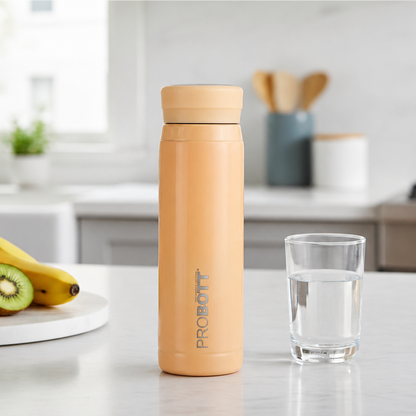 Probott Wow 240ml Stainless Steel Vacuum Insulated Flask for Kids | Perfect Water Bottle for Baby, Orange | Easy to Open & Carry