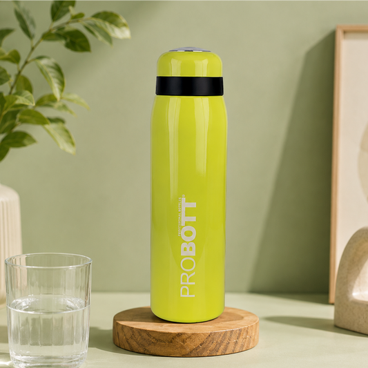 Probott Drops Water Bottle, Stainless Steel Water Bottles, Vacuum Insulated Flask Bottles, 500 ml, Yellow