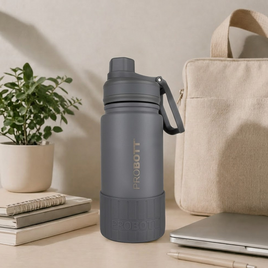 Probott Class 360ml Thermoses Vacuum Insulated Flask Bottle for 3-5 Yrs Kids, Stainless Steel Water Bottles, Grey