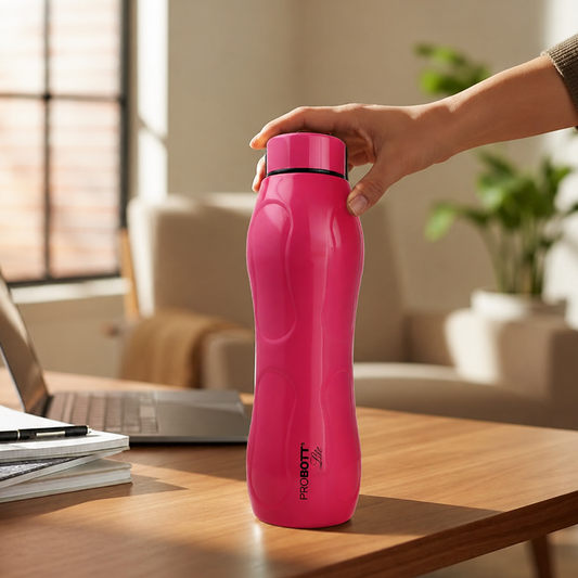 PROBOTT LITE Ocean 600ml Single Wall Stainless Steel Water Bottle Without Vacuum Tech, Pink