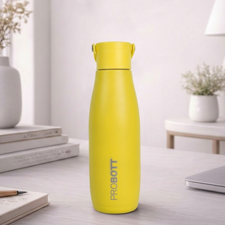 Probott Trendy 480ml Stainless Steel Water Bottles, Vacuum Insulated Flask Bottles, Yellow | Hot and Cold | Easy to Carry | Leak Proof