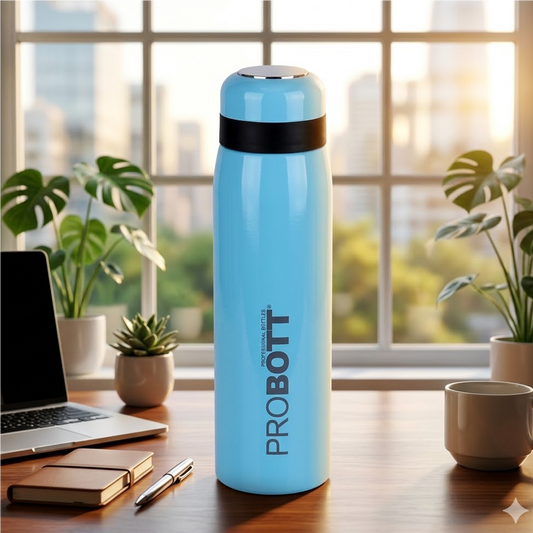 Probott Drops Water Bottle, Stainless Steel Water Bottles, Vacuum Insulated Flask Bottles, 500 ml, Light Blue