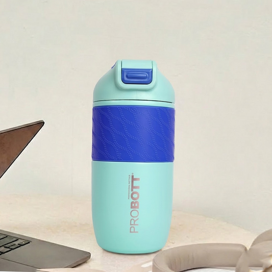 Probott Pluto 520ml Vacuum Insulated Flask Bottle, Stainless Steel Hot & Cold Water Bottles, Blue