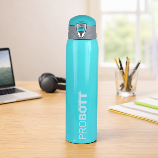 Probott Swift 750ml Thermoses Vacuum Insulated Flask Bottle, Stainless Steel Water Bottles, Sky Blue | Wide Mouth | Flip Top Cap | Hot and Cold | Leak Proof