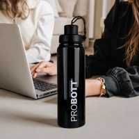 Probott Sippy 750 ml Stainless Steel Water Bottles, Vacuum Insulated Flask Bottles, Black | Hot and Cold | Easy to Carry | Leak Proof