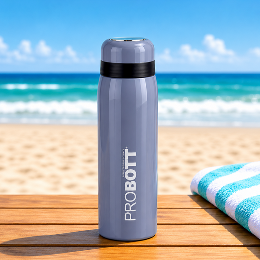 Probott Drops Water Bottle, Stainless Steel Water Bottles, Vacuum Insulated Flask Bottles, 500 ml, Grey