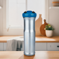 Probott Status 700ml Stainless Steel Water Bottle, Vacuum Insulated Flask Bottles, Blue | Hot and Cold | Easy to Carry | Leak Proof