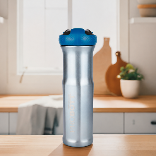 Probott Status 700ml Stainless Steel Water Bottle, Vacuum Insulated Flask Bottles, Blue | Hot and Cold | Easy to Carry | Leak Proof