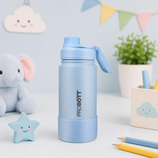 Probott Class 360ml Thermoses Vacuum Insulated Flask Bottle for 3-5 Yrs Kids, Stainless Steel Water Bottles, Blue