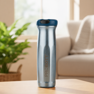 Probott Swipe 600ml Stainless Steel Water Bottle, Vacuum Insulated Flask Bottles, Blue | Hot and Cold | Easy to Carry | Leak Proof