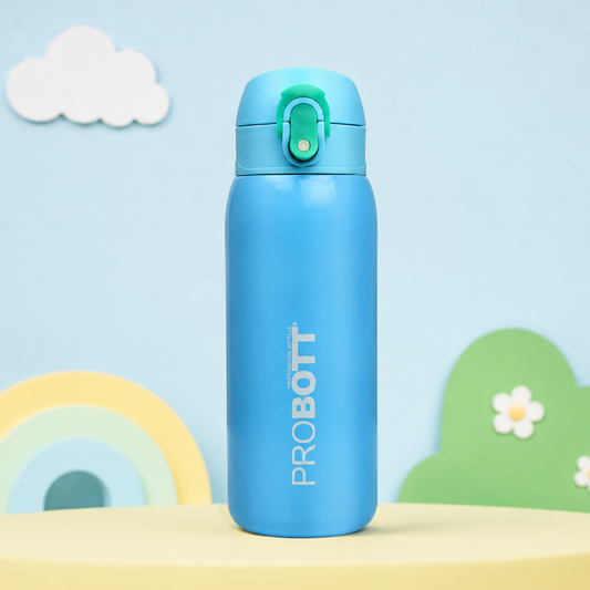Probott Pride 300ml Thermosteel Hot & Cold Insulated Stainless Steel Travel Flask, Green | Spill Proof | Coffee Tea Mug | Juice Mug | Easy Grip Easy to Carry
