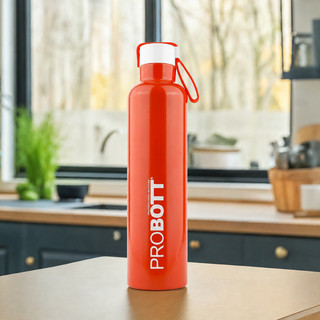 Probott Bang 600ml Thermoses Vacuum Insulated Flask Sports Bottle, Stainless Steel Water Bottles, Orange