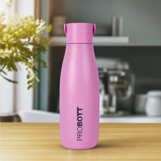 Probott Trendy 480ml Stainless Steel Water Bottles, Vacuum Insulated Flask Bottles, Pink | Hot and Cold | Easy to Carry | Leak Proof