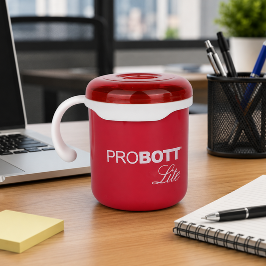 PROBOTT LITE Cuppa Stainless Steel Mug/Cup with Lid 280ml, Stylish Cup Ideal for Hot & Cold Coffee, Tea | Desk Mug – Pink