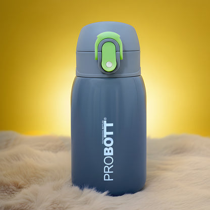 Probott Little 230ml Thermoses Vacuum Insulated Flask, Stainless Steel Water Bottle for Kids, Dark Blue | One-Click-Open Leak-Proof Locking Flip Lid