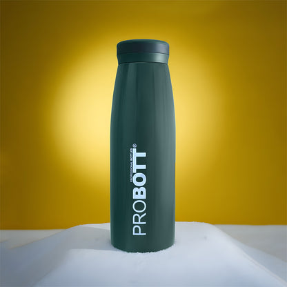 Probott Aquatic 500ml Vacuum Insulated Flask Bottle, Stainless Steel Hot and Cold Water Bottles, Dark Green