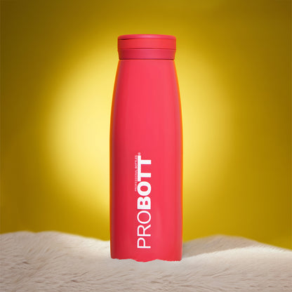 Probott Aquatic 500ml Vacuum Insulated Flask Bottle, Stainless Steel Hot and Cold Water Bottles, Red