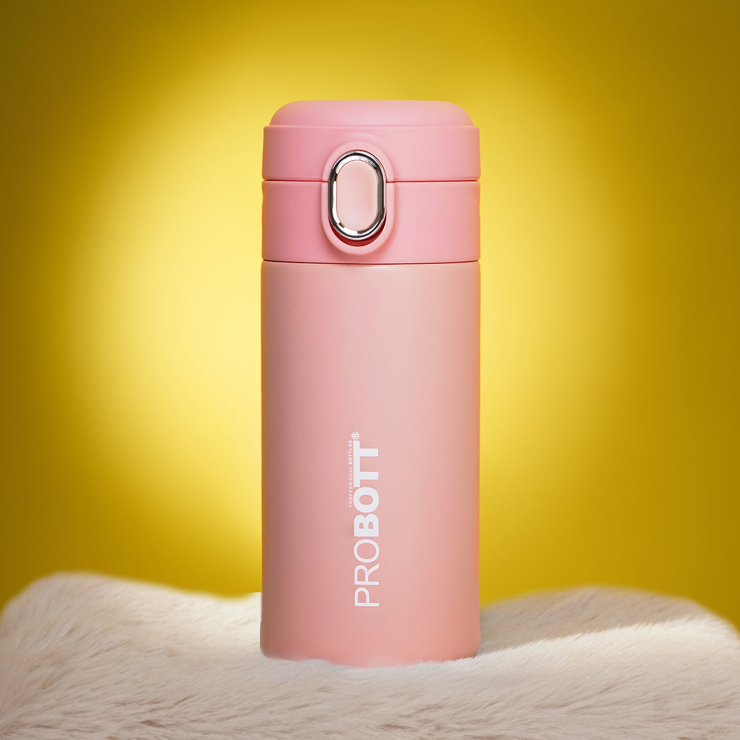 Probott Pride 300ml Thermosteel Hot & Cold Insulated Stainless Steel Travel Flask, Pink | Spill Proof | Coffee Tea Mug | Juice Mug | Easy Grip Easy to Carry