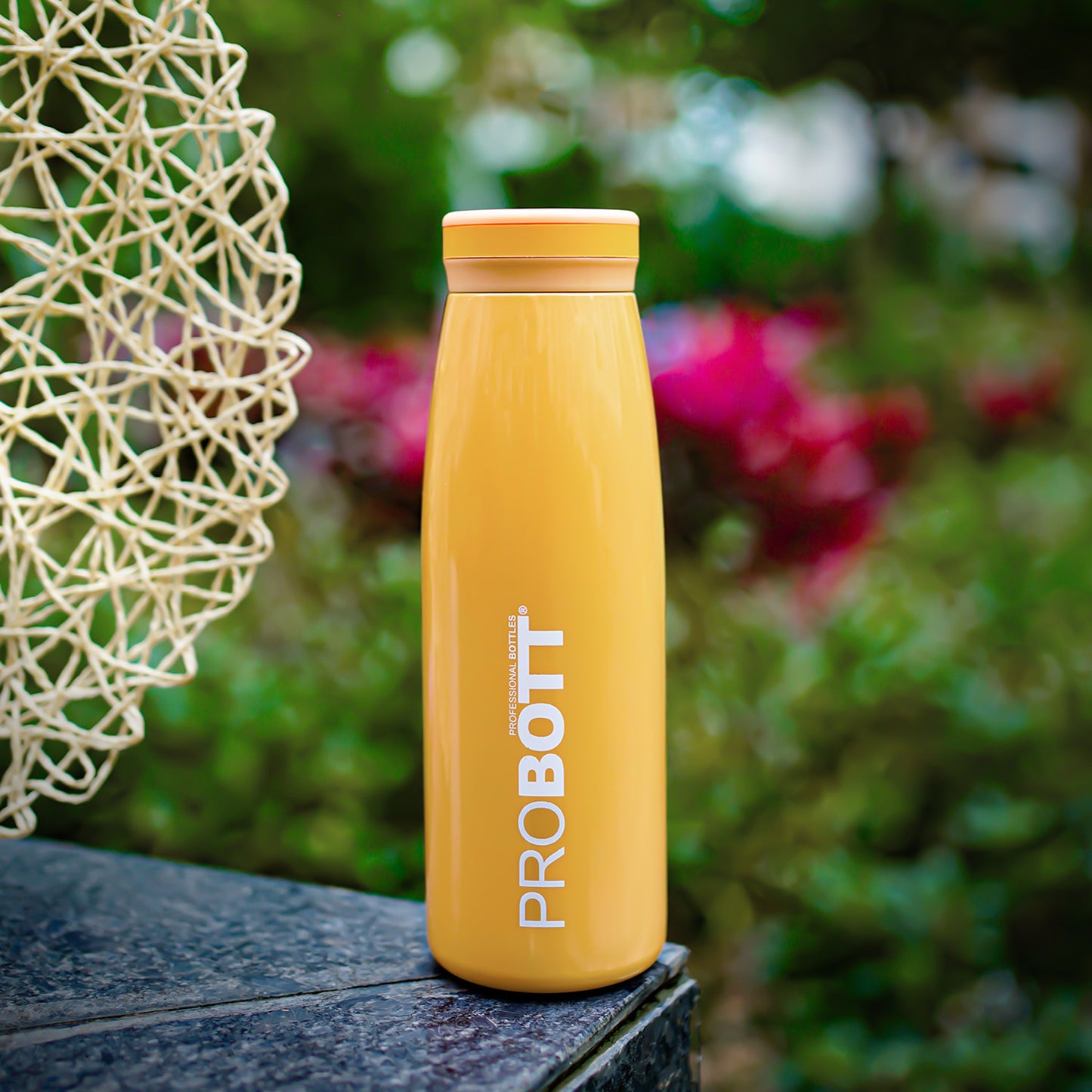 Probott Aquatic 500ml Vacuum Insulated Flask Bottle, Stainless Steel Hot and Cold Water Bottles, Orange