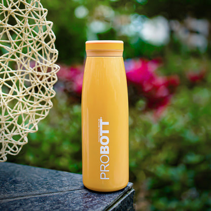 Probott Aquatic 500ml Vacuum Insulated Flask Bottle, Stainless Steel Hot and Cold Water Bottles, Orange