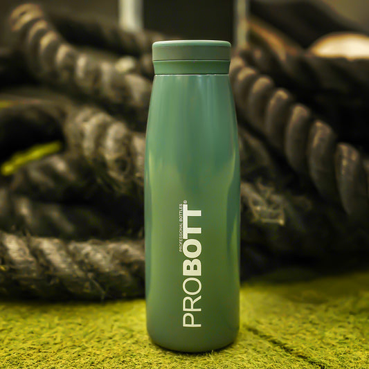 Probott Aquatic 500ml Vacuum Insulated Flask Bottle, Stainless Steel Hot and Cold Water Bottles, Dark Green