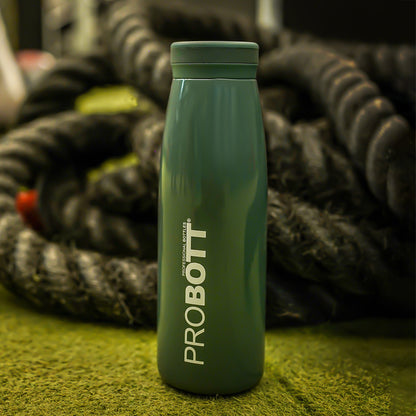 Probott Aquatic 1000ml Vacuum Insulated Flask Bottle, Stainless Steel Hot and Cold Water Bottles, Dark Green