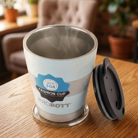 PROBOTT Refresh Stainless Steel Mug/Cup with Lid 380ml, Hot & Cold Vacuum Insulated Stylish Cup Ideal for Hot & Cold Coffee, Tea | Desk Mug – Blue