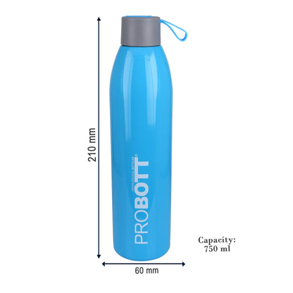 Probott Vogue 750ml Thermoses Vacuum Insulated Flask Screw Cap Stainless Steel Water Bottles, Blue