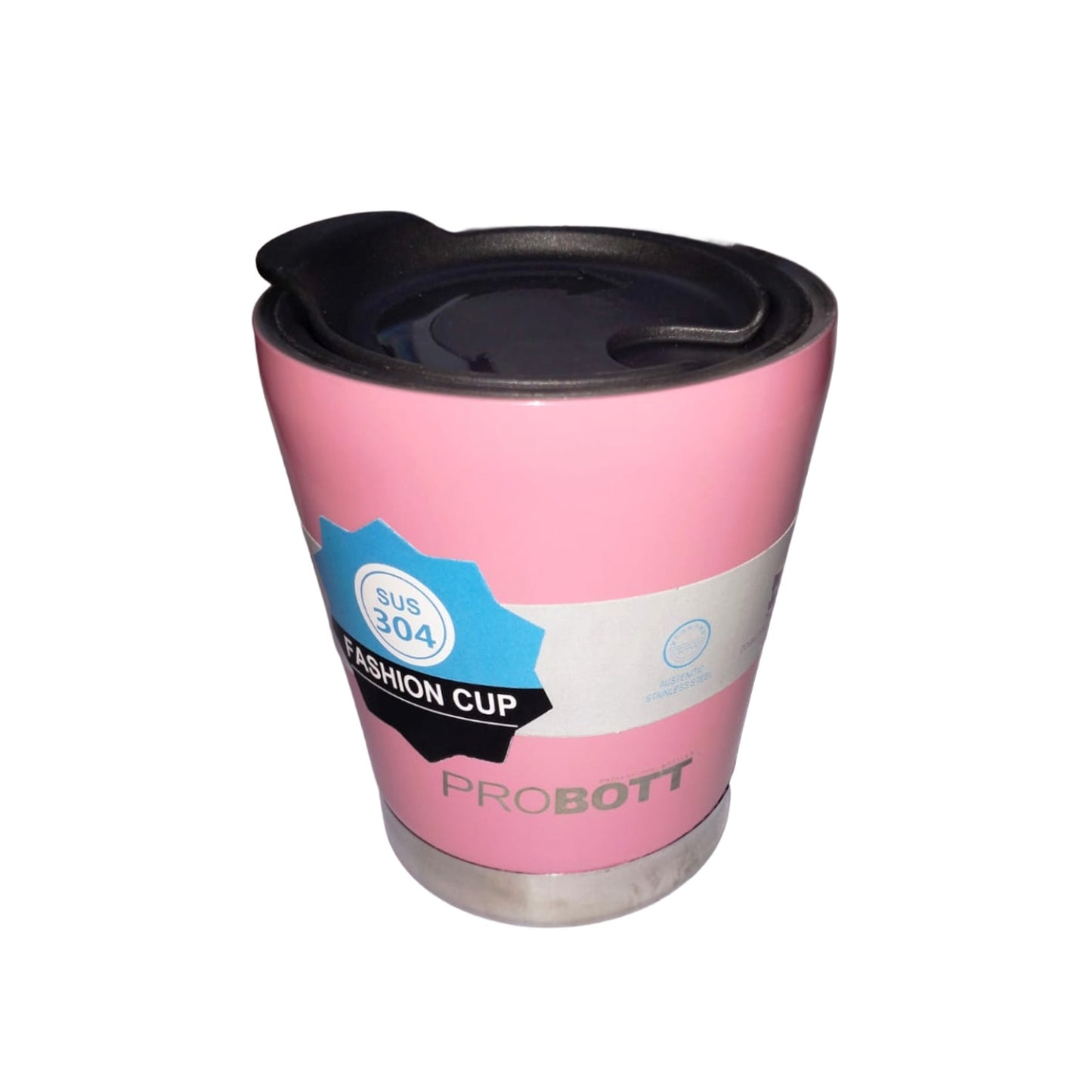 PROBOTT Refresh Stainless Steel Mug/Cup with Lid 380ml, Hot & Cold Vacuum Insulated Stylish Cup Ideal for Hot & Cold Coffee, Tea | Desk Mug – Pink